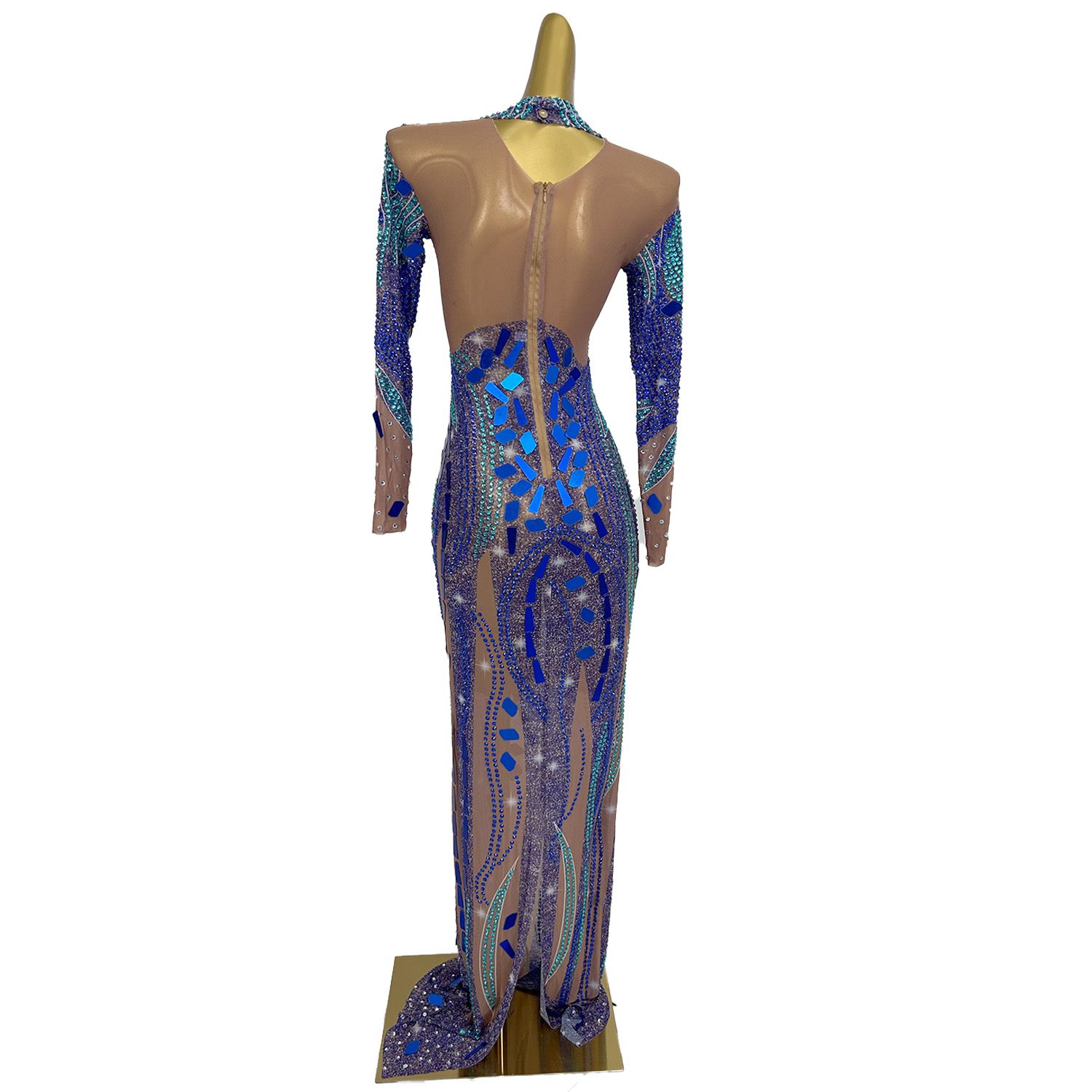 Women Formal Wear Photoshoot - Formal Couture Sparkly Rhinestone See Through