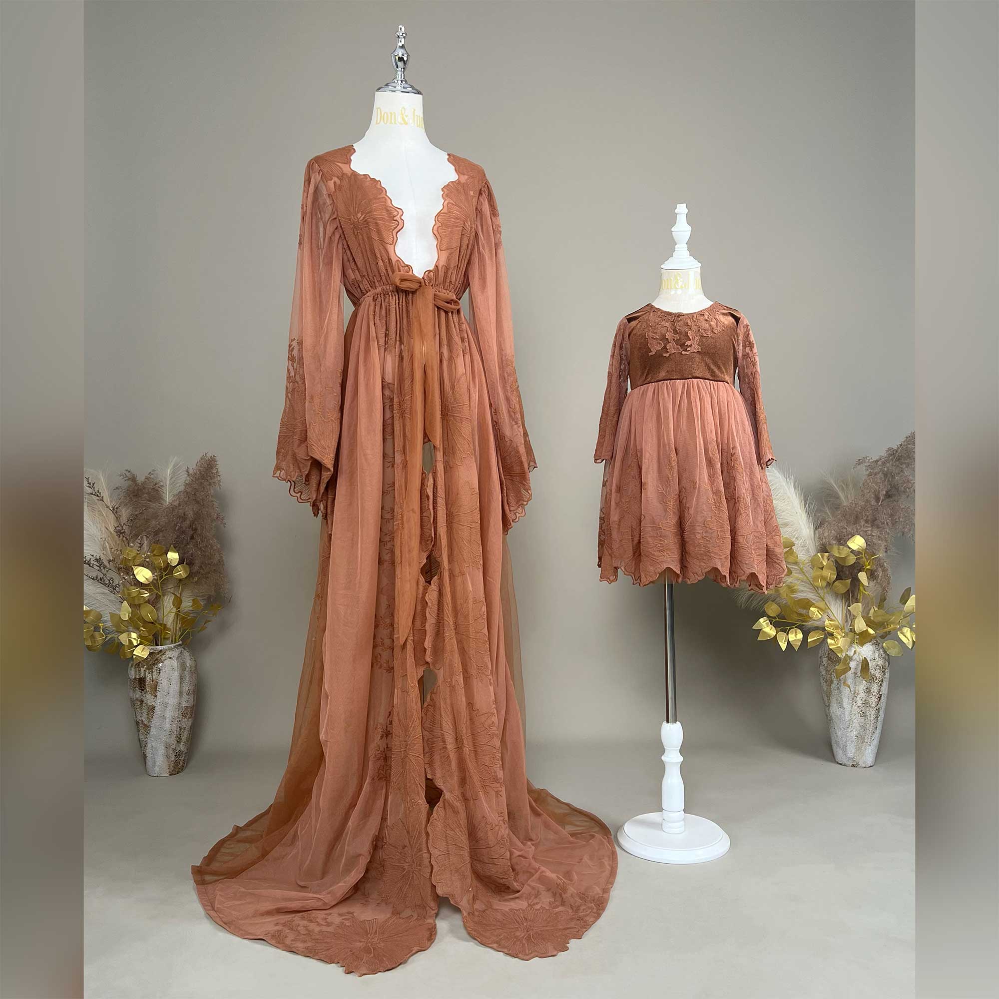 Women Formal Wear Photoshoot - Don&Judy Bohe Tulle Embroidered Lace Dress