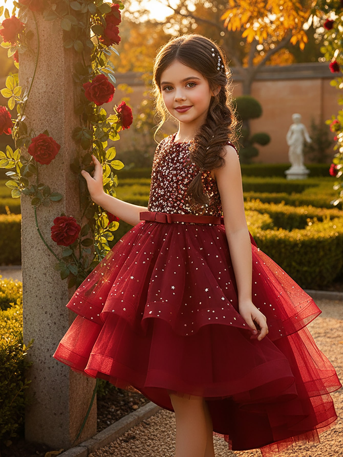 Women'S Formal Wear For Girls - Baby Girl Princess Floral Sequins Dress