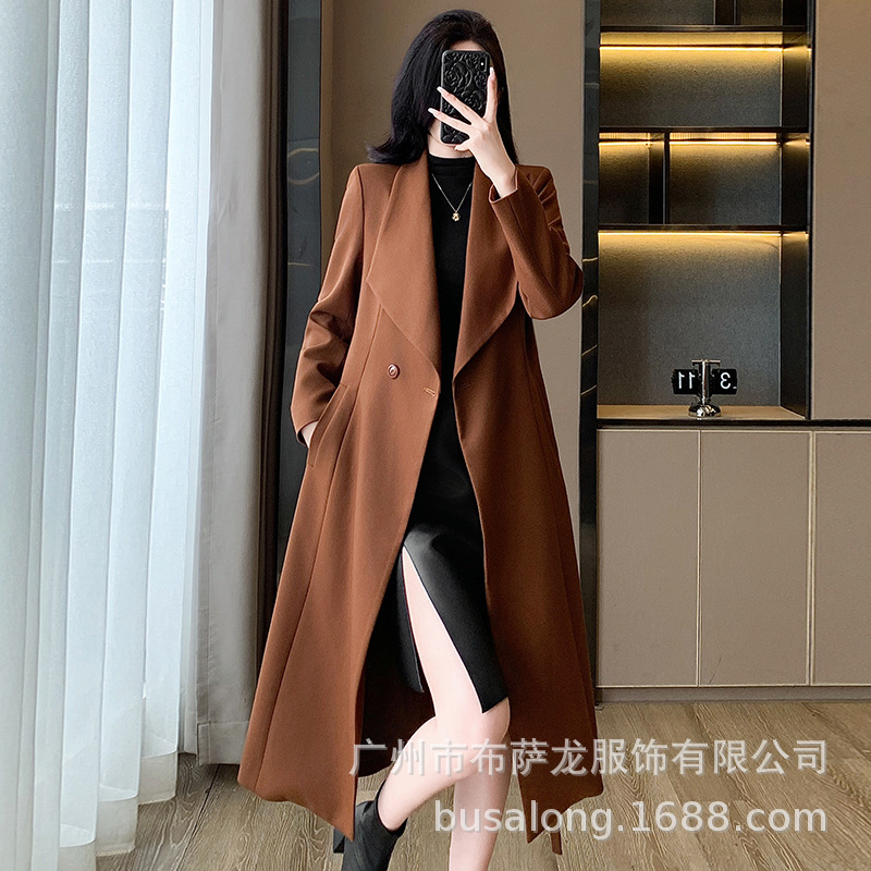 Women Formal Wear Shirts - 2025New autumn and winter women's trench