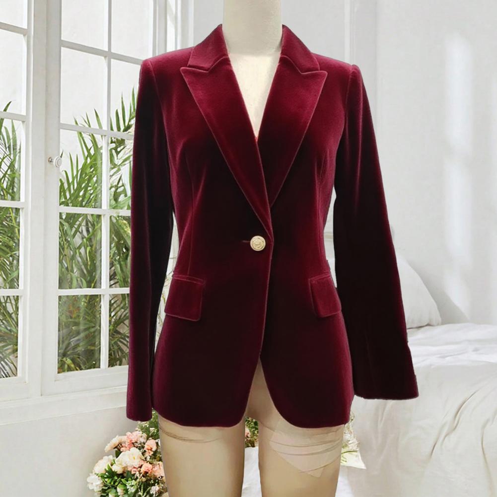 Women Formal Wear Blazers - Velvet Large Size Women Prom Peaked