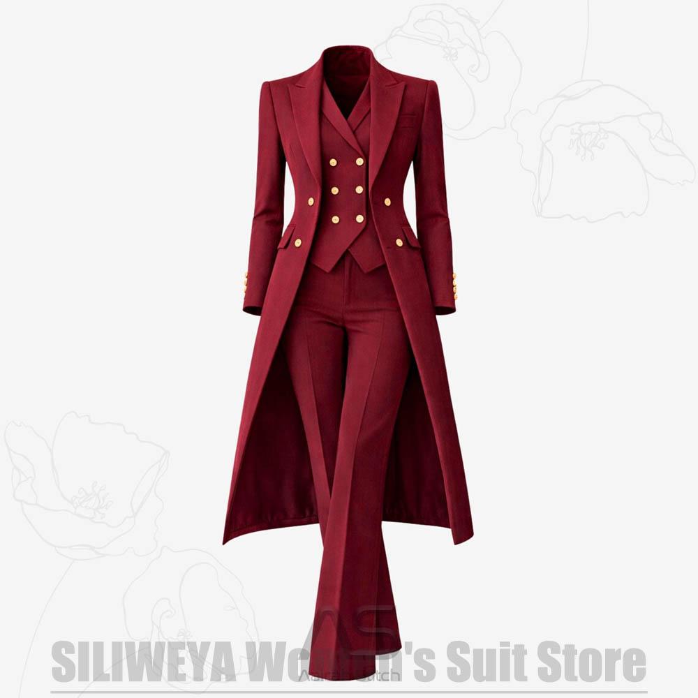 Women Formal Wear Shirts - Women's Suit 3 Piece Double Breasted