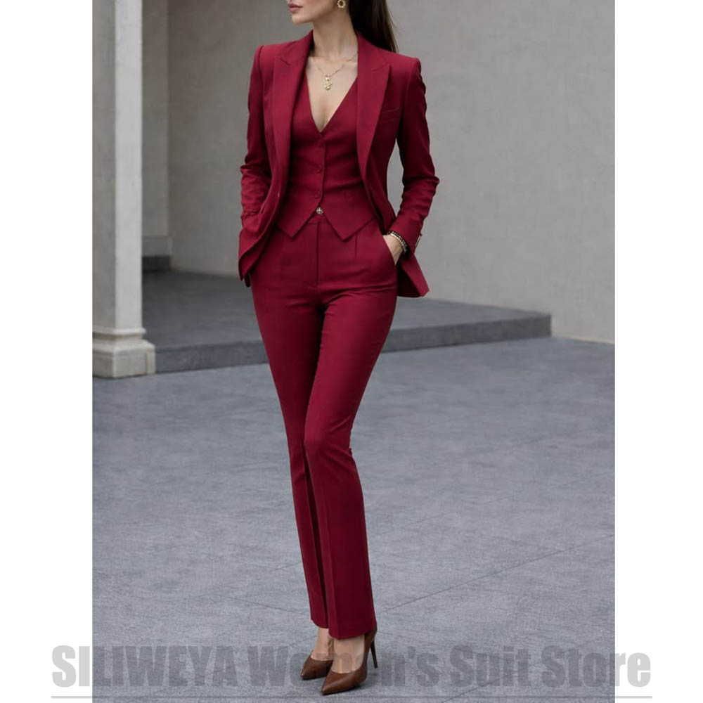 Women Formal Wear Shirts - Women 3 Piece Suit Set Blazer