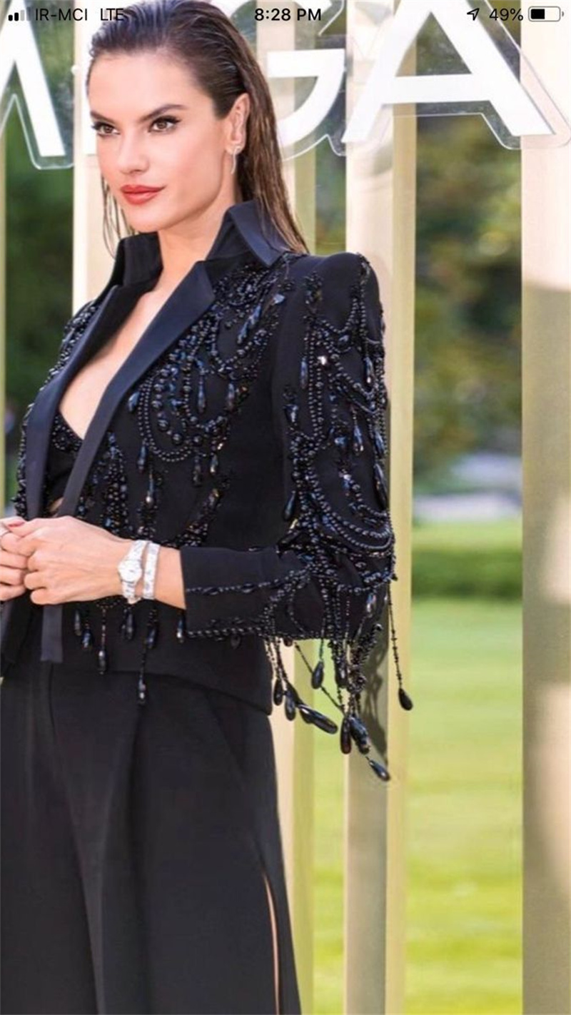 Black Crystals Women Suits Set - огляд і ціна Women Formal Wear Black