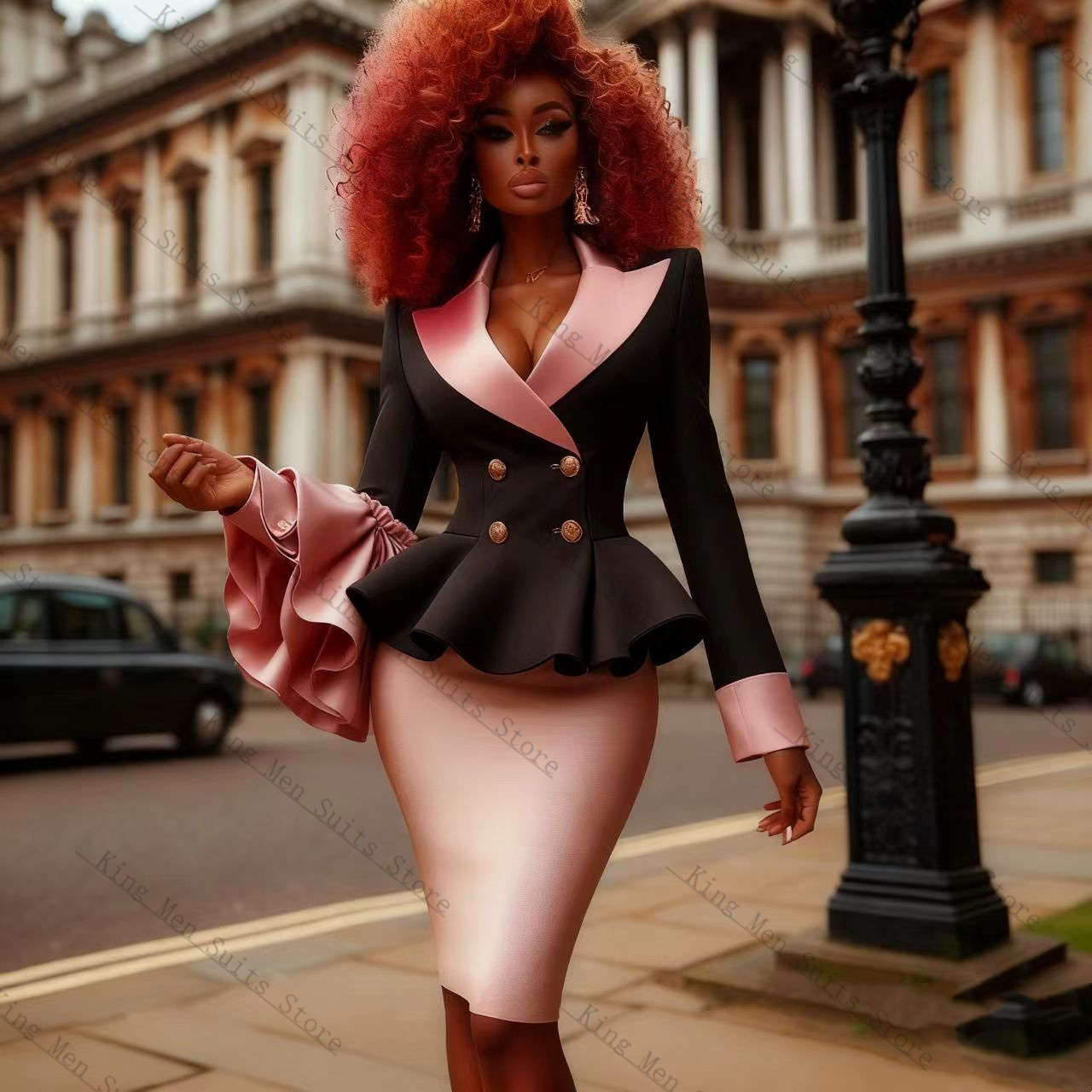 Black Pink Women Suit Set 2 Pc - огляд і ціна Women Formal Wear Black