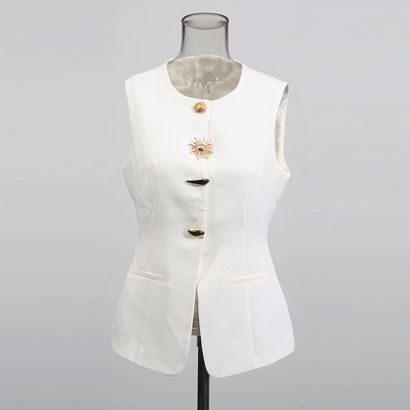 White O-neck Vest Golden Speci - огляд і ціна Women Formal Wear Vest
