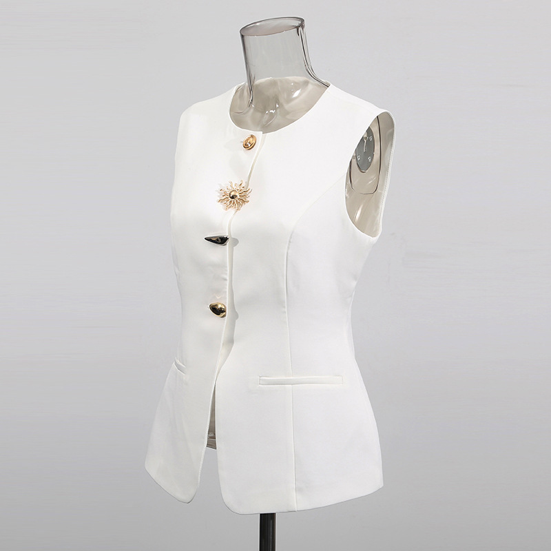 White O-neck Vest Golden Speci - огляд і ціна Women Formal Wear Vest