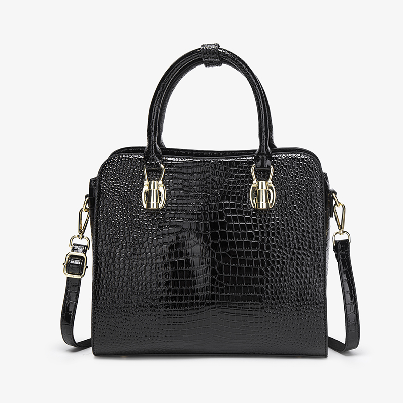 Vintage Black Crocodile Patter - огляд і ціна Shoulder Bag Structured