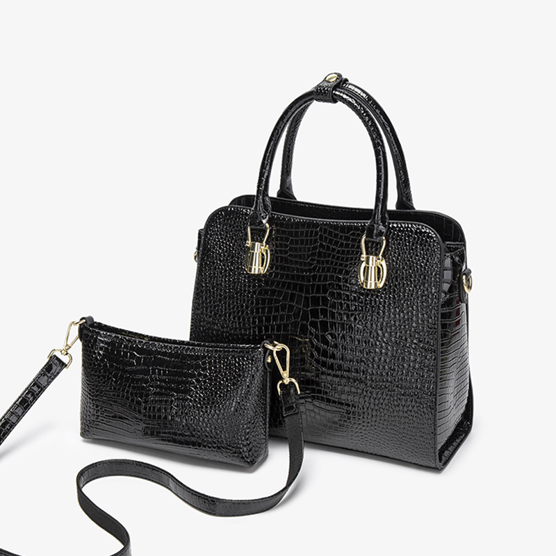 Vintage Black Crocodile Patter - огляд і ціна Shoulder Bag Structured