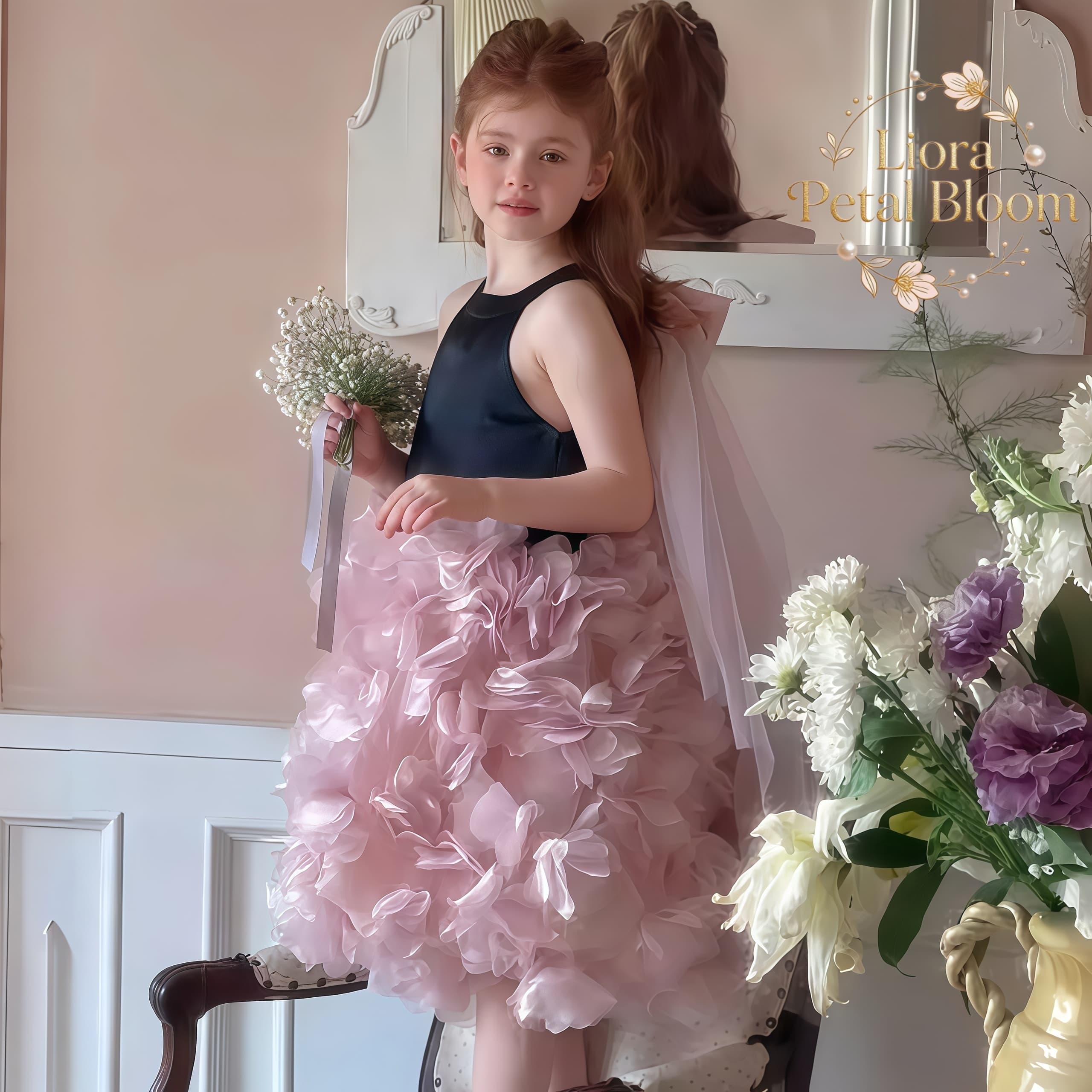 Girls' Black Floral Tulle Dres - огляд і ціна Women Formal Wear Black