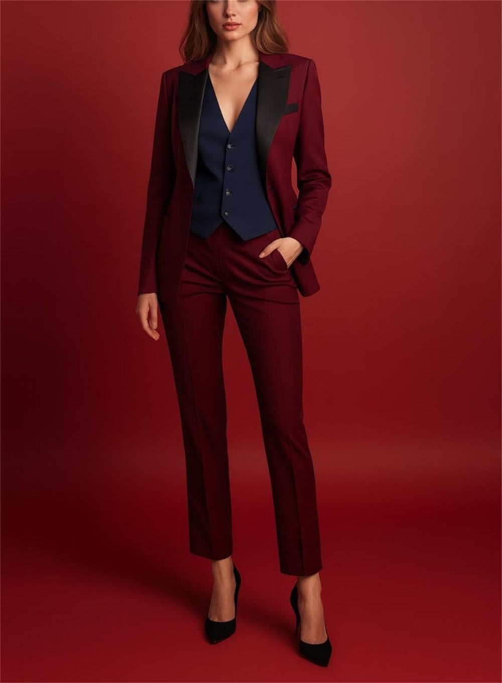 Elegant Burgundy Women's Suits - огляд і ціна Women Formal Wear Vest