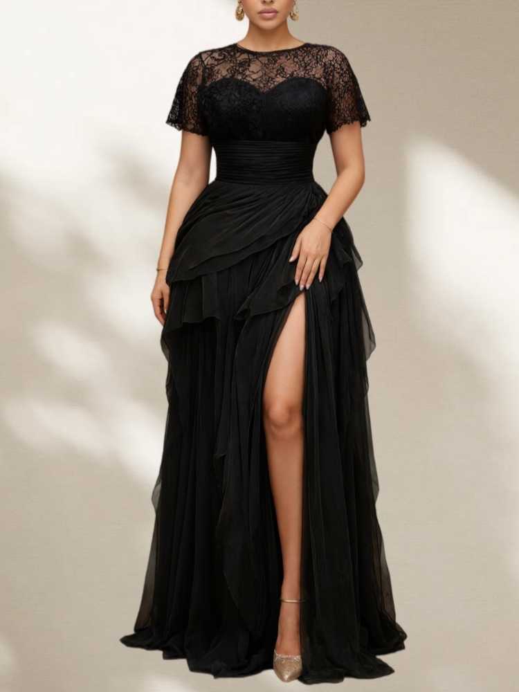 Elegant Plus Size Lace Mesh Ev - огляд і ціна Vintage Women'S Formal Wear