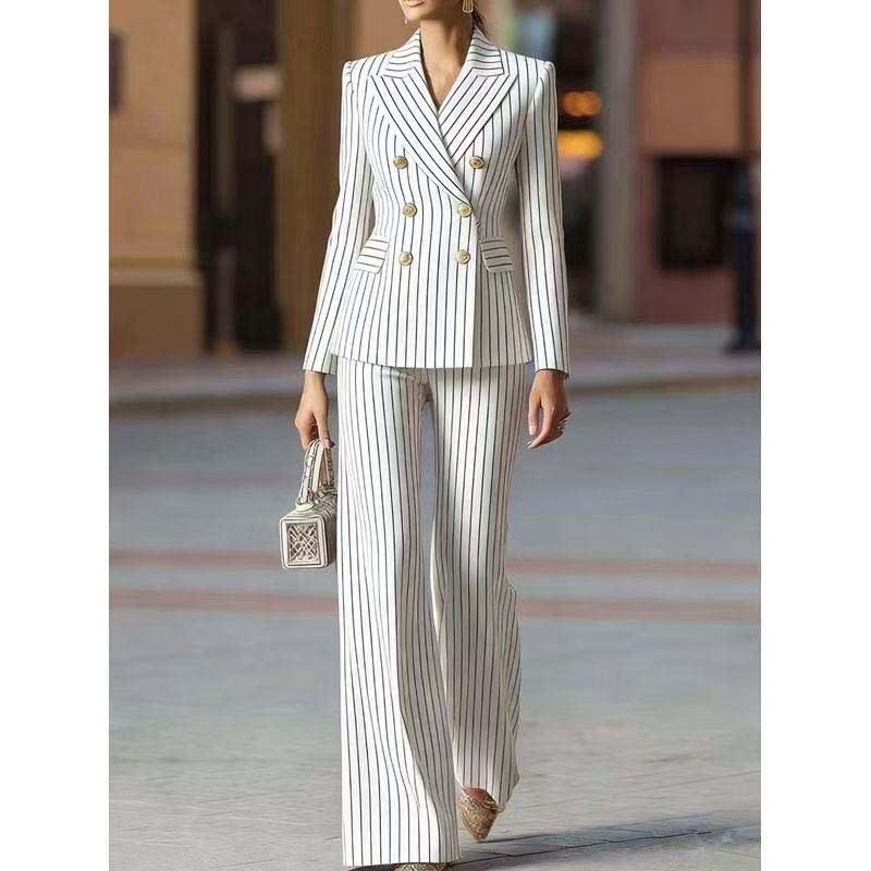 Autumn Pant Suit Women Striped - огляд і ціна Women Formal Wear Blazers