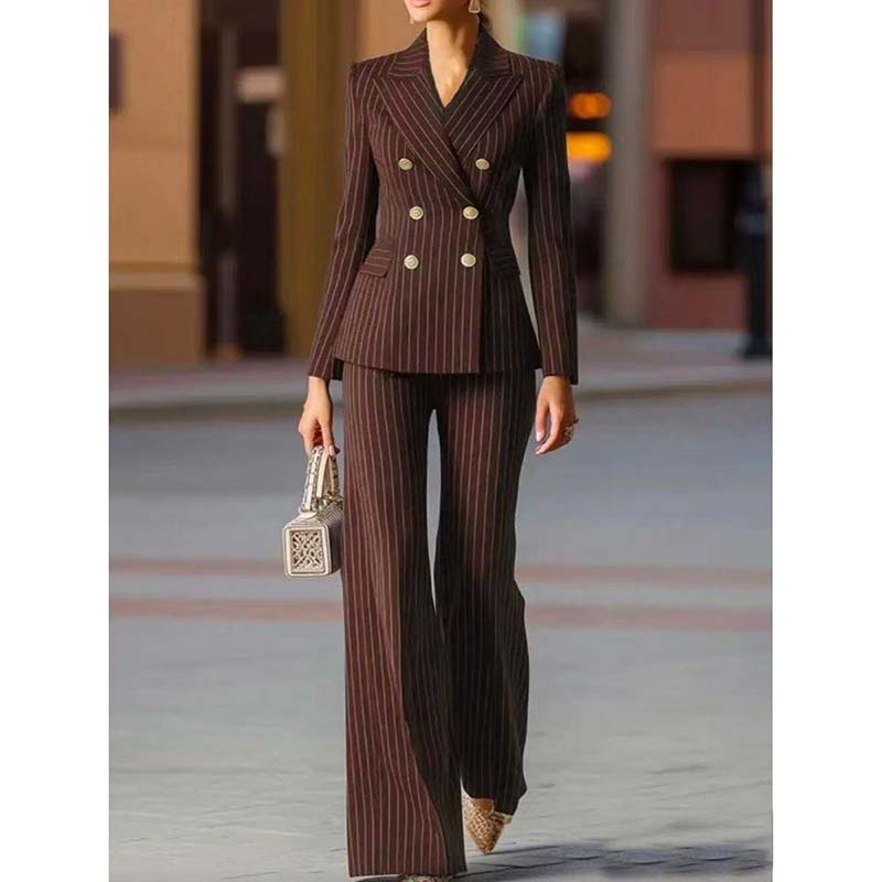 Autumn Pant Suit Women Striped - огляд і ціна Women Formal Wear Blazers