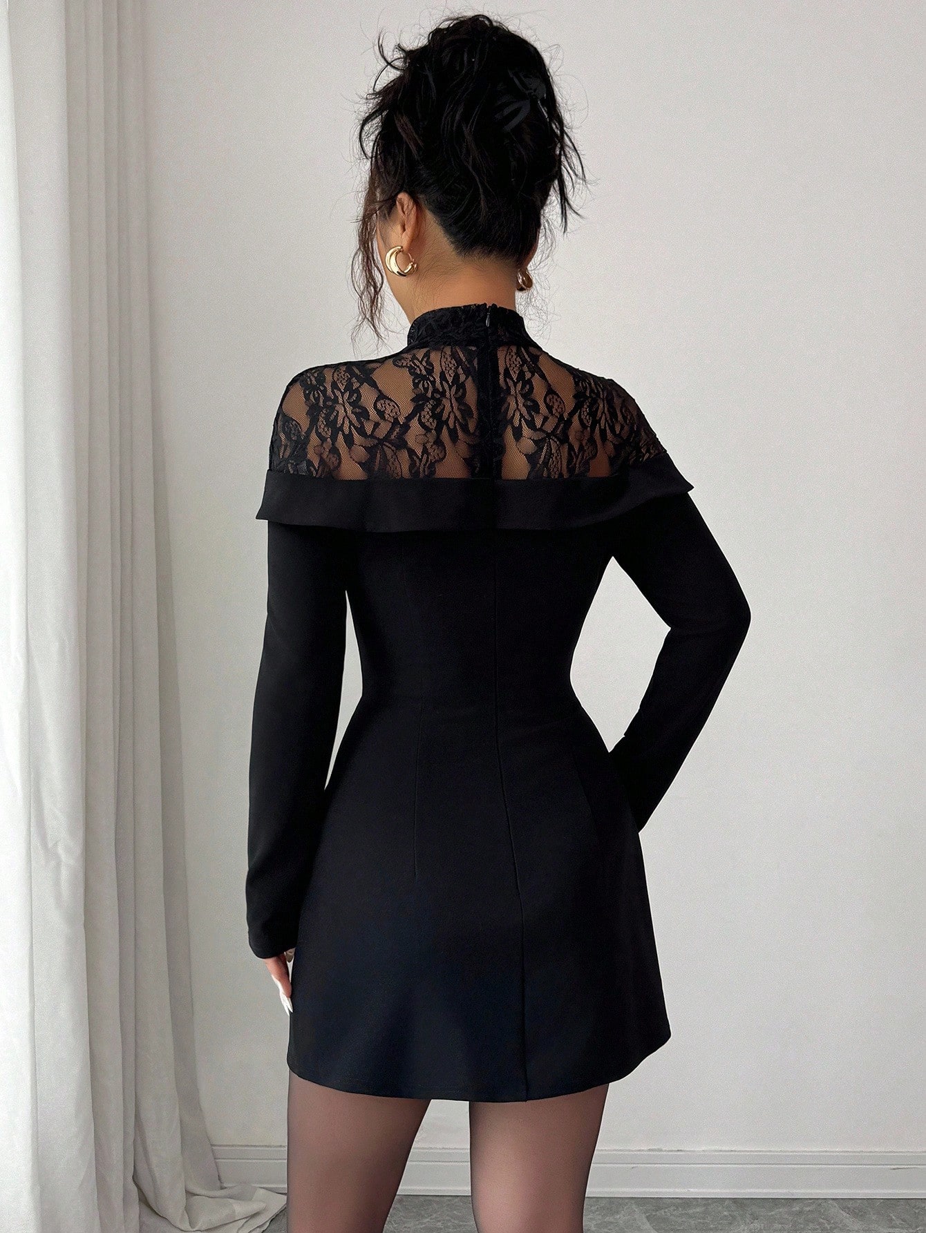 Women's Black Lace Mock Neck L - огляд і ціна Formal Wear Gowns For Women