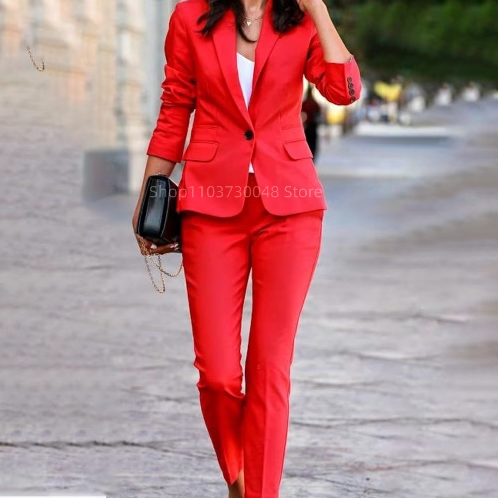 Fashion Office Ladies Blazer a - огляд і ціна Women'S Red Formal Wear